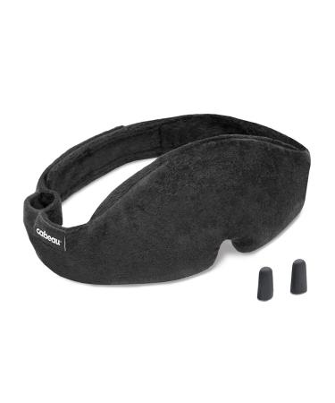 Cabeau Midnight Magic Sleep Mask  Adjust Padded Nose Strip to Block or Blackout Light - for Home and Travel - Soft Plush Fabric  Eye Liners Keep Fabric Away from Eyelids - Memory Foam Earplugs