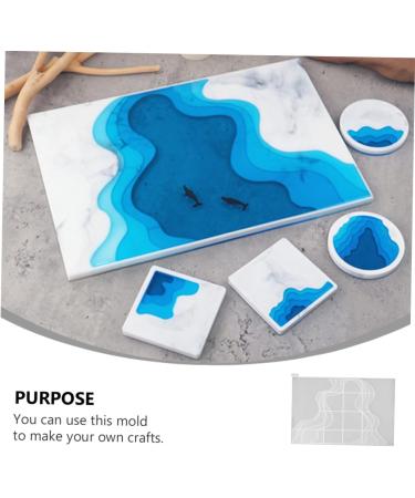 NUOBESTY Tray DIY Mold 1pc Casting Decorative Molds Tray Drop-shaped Manual Mold DIY Epoxy Chic Irregular Silicone White 37.5X24.6X1.3CM - Buy Online on GoSupps.com