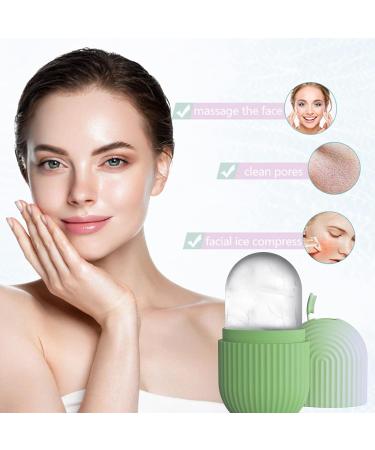 Joyeee Ice Face Roller - Reusable Silicone Mold for Facial Massage & Skin Care - Reduce Puffiness, Shrink Pores, Anti Wrinkle - Striped Green - Buy Online on GoSupps.com