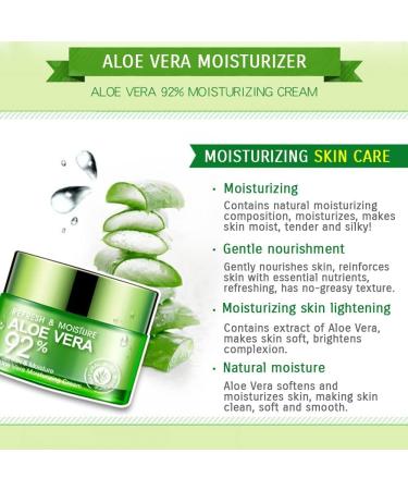 BIOAQUA 92% Aloe Vera Refresh Cream - Natural Moisturizer for Soft Smooth Skin - 50g - Buy Online on GoSupps.com