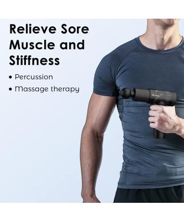 Maxfree Handheld Muscle Massage Gun EM-08(Black) - Deep Tissue Percussion Electric Massager for Athletes, Neck, Back, Shoulder Pain Relief - LCD Touch Screen, 6 Heads - Buy Online on GoSupps.com