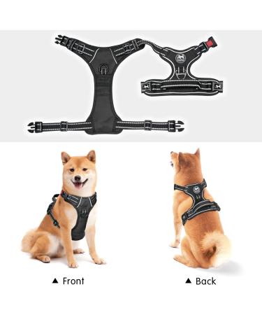 PoyPet No Pull Dog Harness | Reflective Adjustable Vest for Small Dogs | Easy Control Handle | Black - Buy Online on GoSupps.com