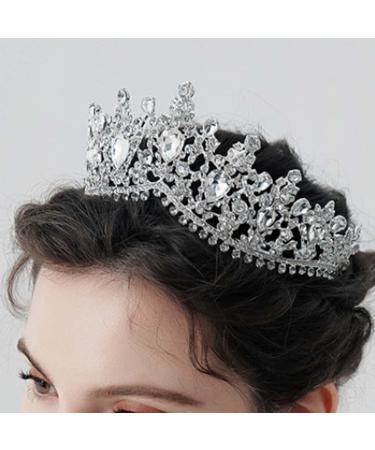 Tgirls Baroque Bridal Wedding Crown Princess Tiara Rhinestone Headband - Silver - Buy Online on GoSupps.com