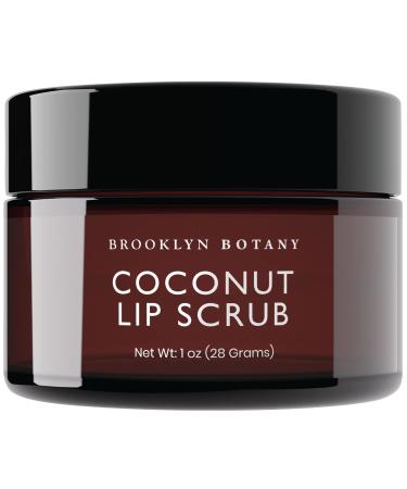 Brooklyn Botany Lip Scrub Exfoliator 1 oz  Lip Moisturizer for Dry Lips and Chapped Lips  Gentle Lip Exfoliator for Smooth and Brighter Lips  Coconut Flavor Coconut 1 Ounce (Pack of 1)