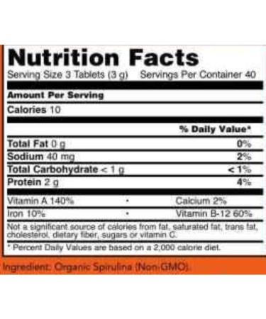 Now Foods - Certified Organic Spirulina 1000 mg 120 Tablets - Buy Online on GoSupps.com