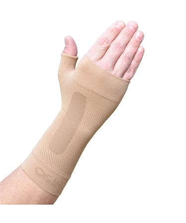 OrthoSleeve Newly Redesigned, Patented WS6 Compression Wrist Sleeve (Single Sleeve) for Carpal Tunnel Syndrome, wrist pain/strain, fatigue and arthritis Natural Medium
