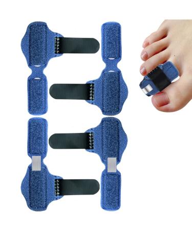 GSYUWIH 4 Pack Hammer Toe Straightener Toe Straighteners for Curled Toes with Aluminum Plate Blue Hammer Toe Corrector for Women and Men Practical Support Toe Wraps