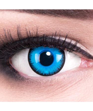 Funnylens 1 pair of colored blue black crazy fun Alper year contact lenses Perfect to Halloween carnival carnival or carnival with free contact lens containers without strength! - Buy Online on GoSupps.com