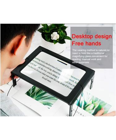 Magnifying Glass Desktop Full-Page 3X Magnifying Glass with 4 LED Lights Foldable Stand A4 Advanced Hands-Free 240 * 160 MM Lens Rectangular Visual Aids for Reading - Buy Online on GoSupps.com