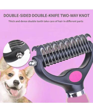 H&A PETCARE Double-Sided Deshedding and Dematting Comb for Long Haired Cats and Dogs Deshedding Tool And Grooming Brush For Furry Pets (Pink) - Buy Online on GoSupps.com
