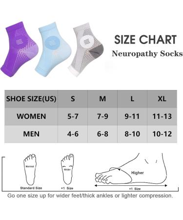 Neuropathy Socks for Women & Men - Soothe Pain Relief - 2 Pairs Functional Black Socks - Large Size - Buy Online on GoSupps.com