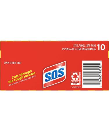 Steel Wool Soap Pads - Set of 10, 2 Packs | Heavy Duty Cleaning for Tough Stains | S.O.S-10002 - Buy Online on GoSupps.com
