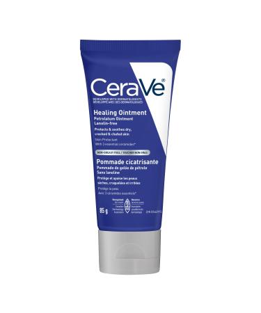 CeraVe Healing Ointment Moisturizing Petrolatum Skin Protectant for Dry Skin with Hyaluronic Acid and Ceramides Multi-Purpose Face Body & Lip Balm Lanolin-Free & Fragrance-Free 85 g 85 g (Pack of 1)