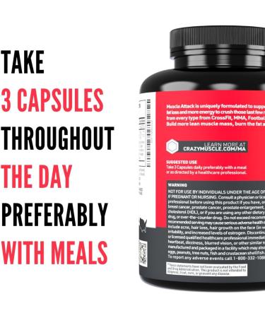 Crazy Muscle Creatine Capsules 5g of Premium 3X ThreeAtine Pre Workout Bulk Mass Gainer High Absorption Easy to Take Creatine Monohydrate Optimum Performance for Men Women (90) - Buy Online on GoSupps.com