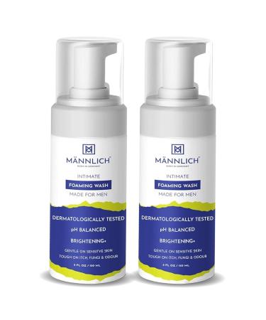 Mannlich Intimate Wash (2-Pack) - 150ml | Fights Odour Itch & Fungal Growth | Tea Tree Neem pH Balanced