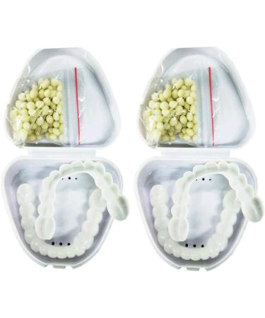 Giural 2 Pairs Lightening Veneer Teeth Set - Top & Bottom Cosmetic Dentures for Bad Teeth - Plug-In Solution - Buy Online on GoSupps.com