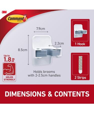 Command Broom and Mop Grippers - Wall Mount Holder for Back to School Dorm Organization - Buy Online on GoSupps.com
