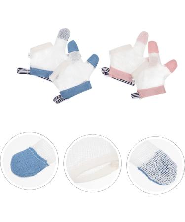 AOKWAWALIY Baby Mittens 2 Pairs Ring Biting Gloves Thumb Protector Kids Teething Mittens Finger Sucking Guard Correction Net Breathable Baby Kids Gloves - Buy Online on GoSupps.com