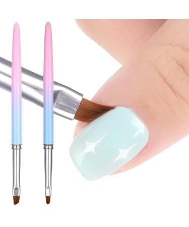 cobee Nail Polish Clean Up Brush  2PCS Nail Art Clean Up Brushes Nail Painting Brushes Nail Remover Brush Nail Pen Painting Tools for Nail Art Design Manicure Mistake Cleaning(Round  Angled)