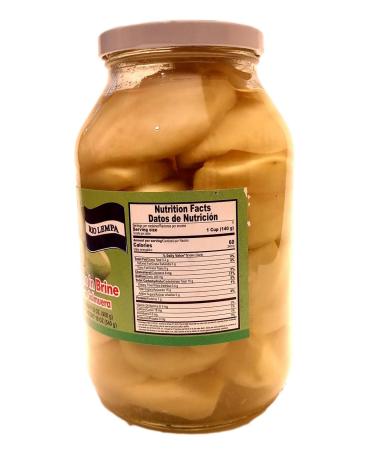 Al Amin Foods RIO LEMPA Green Mango in Brine - 32 oz Glass Jar (906g) - Authentic Salvadoran Mango Tierno en Solmuero - 19 oz Drained Weight - Shop Now! - Buy Online on GoSupps.com