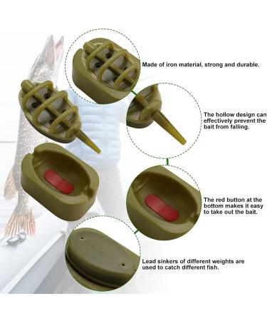 Lytiapgen 8-Piece Fishing Feater Set | Inline Method Fishing Accessories - High-Quality Plastic Feeding Baskets for Carp & Bait Setup (15g-60g) - Buy Online on GoSupps.com