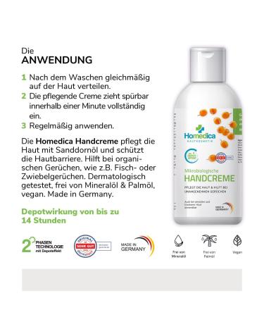 Homedica Hand Cream 150ml - Microbiological Smell-Neutralizing Formula - Vegan Dermatologically Tested Made in Germany - Buy Internationally - Buy Online on GoSupps.com