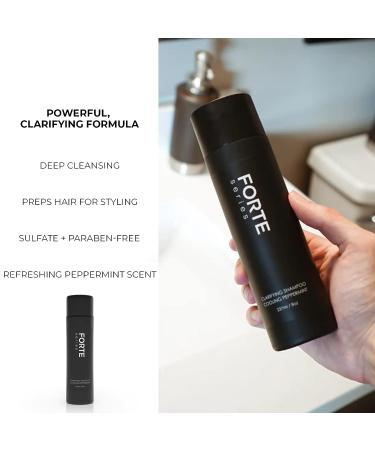 Forte Series Men's Clarifying Shampoo - Hydrating Build Up Removal, Cooling Sensation - Sulfate & Paraben Free (8 Oz) - Buy Online on GoSupps.com