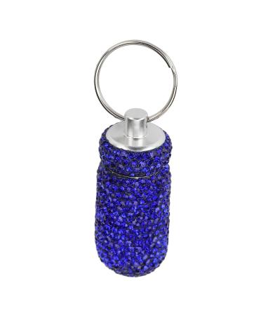 Portable Keychain Medicine Case Waterproof Rhinestone Mini Keychain Pill Organizer Pill Box For Travel