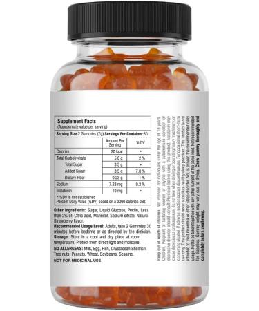 Mishas Nutraceuticals Melatonin Sleep Support Gummies for Adults 10 mg Melatonin Supplement 60 Strawberry Flavor Gummies Provides Up to 30 Days of Restful Sleep - Buy Online on GoSupps.com