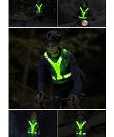 Kunbio LED Reflective Running Vest Gear - USB Rechargeable - Green - Buy Online on GoSupps.com