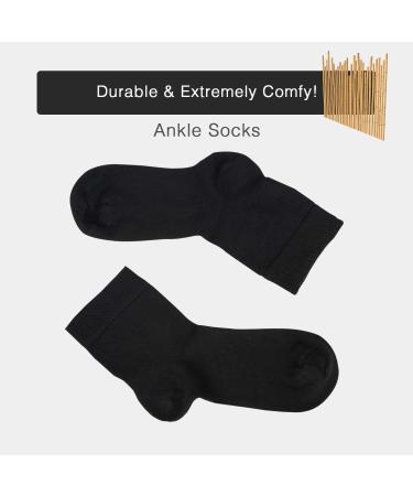 Cozyfeel Diabetic Socks Women - 4 Pairs Large Black Bamboo Ankle Socks for Neuropathy - Buy Online on GoSupps.com