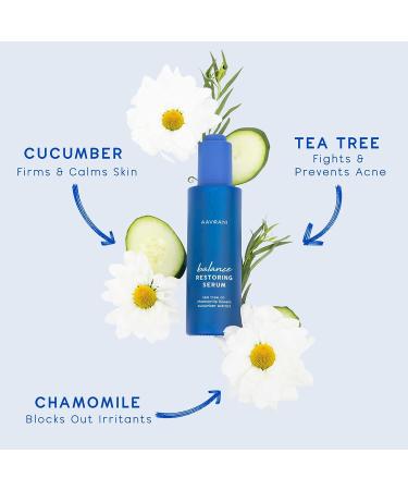AAVRANI Balance Restoring Serum Facial Toner - Tea Tree Oil, Cucumber, Chamomile, Witch Hazel - Pore Minimizing, Even Skin Tone - Travel Size 1 Fl Oz (Pack of 1) - Buy Online on GoSupps.com
