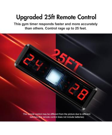 Seesii LED Gym Timer | Ultra-Clear Interval Timer with Remote | Countdown/Up Wall Clock with Buzzer | Connectable Power Fitness Timer for Gym, Home, Garage | 1.5 Inch Bright Red - Buy Online on GoSupps.com