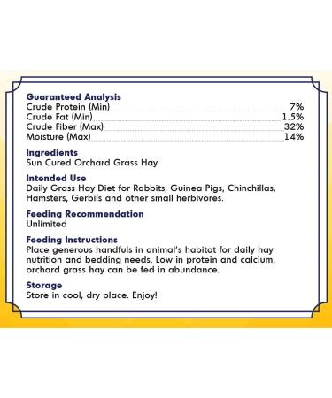 Grandpa's Best Orchard Grass Bale 10lb - Premium Quality Hay for Small Animals - Buy Online on GoSupps.com