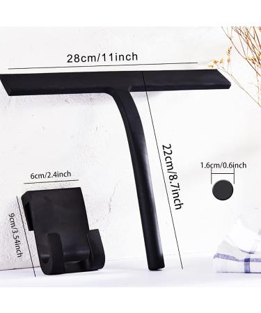 Shower Squeegee 11-Inch Black Silicone Scraper Stainless-Steel Core It is Suitable for Shower Glass Doors Window Glass Bathroom Car Windshield Heavy Duty Window Scrubber ( Silicone Hook) - Buy Online on GoSupps.com