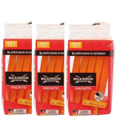 30 x Wilkinson Pronto Disposable Razors * 3 x 10 pieces * Men