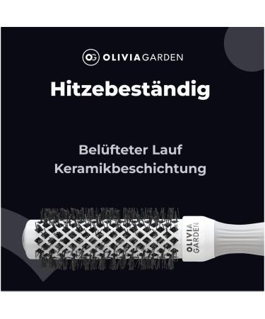 Olivia Garden Expert Blowout Shine Hairbrush - White & Grey 25 | International Shipping Available - Buy Online on GoSupps.com