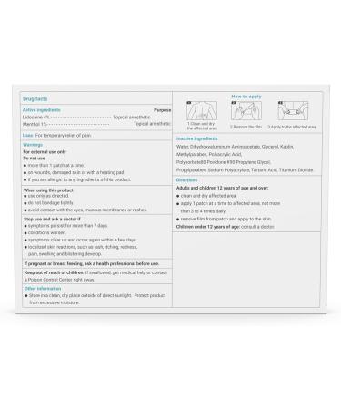 ishancare Lidocaine 4% + Menthol 1% Patches 7 Count Fast Acting Maximum Strength Back Neck Shoulders Knees Elbows Pain Relief - Temporary Nerve & Joint Pain Solution 7 Count(Pack of 1) - Buy Online on GoSupps.com