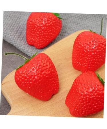 MAGICLULU 6pcs Simulation Big Strawberry Lifelike Strawberries Realistic Strawberry Artificial Strawberry Model Mini Strawberry Fake Strawberry Pretend Play Toy Fake Food Fake Fruit Plastic - Buy Online on GoSupps.com