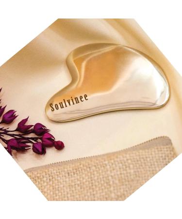 Soulvinee Bronze Kansa Gua Sha Facial Massage Tool for Fine Lines Glowing Skin Reduces Stress and Eye Puffiness - 144 gm - Buy Online on GoSupps.com