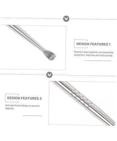 DOITOOL 10 Pcs Auricular Point Probe Pen Ear Cleaning Tool Kit Silver - Acupressure Massage Ear Wax Remover Spoon Set - Buy Online on GoSupps.com