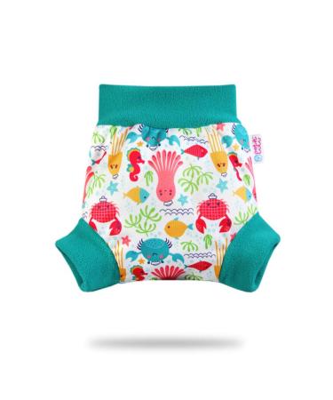 Petit Lulu Pull Up Cloth Nappy Wrap | Size XL | Washable Diaper Wrap | Reusable Cloth Nappies | Made in Europe (Lagoon)