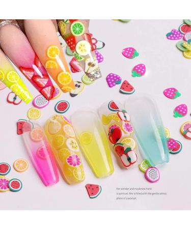 3D Fruit Nail Art Slices - 12 Grids Glitters for Summer Designs - Banana Lemon Strawberry Cherry Watermelon - DIY Manicure Supplies - Buy Online on GoSupps.com