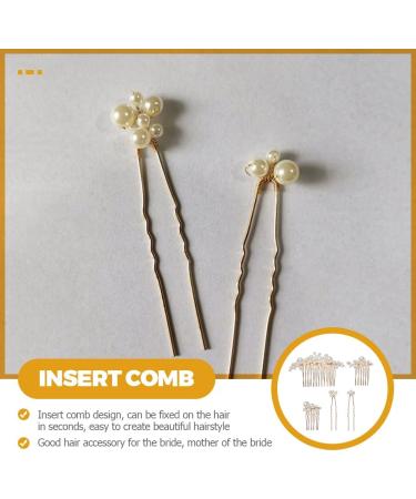 FRCOLOR Pearl Hair Pins Bride Wedding Hair Accessories Set Pearl Hair Insert Hair Side Comb for Women Pearl Bobby Pins - Buy Online on GoSupps.com