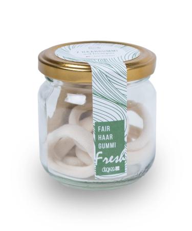 Degree Sustainable Hair Ties | FAIRHAIR 7-pack beige with lemongrass scent | made from organic cotton Made in EU