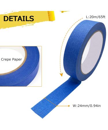 3PCS Premium Blue Painters Tape - 0.94in x 65ft - Masking Tape for DIY Crafts, Arts, Painting - Easy Removal & Adhesive Backing - Ideal for Decoration, Labeling, Packing - Home Essential - Buy Online on GoSupps.com
