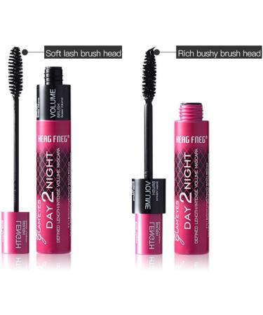 Dinglong 2 In 1 3D Fiber Mascara Black Eye Curling Eyelash Double Mascara Waterproof Full Express Mascaras Makeup Tool Gift For Her - Buy Online on GoSupps.com