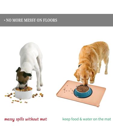 Reopet Waterproof Silicone Feed Mats for Pets - Elevated Edges Safe Dog & Cat Feeding 47x30 cm (1-pack) - Rose Brown - Buy Online on GoSupps.com