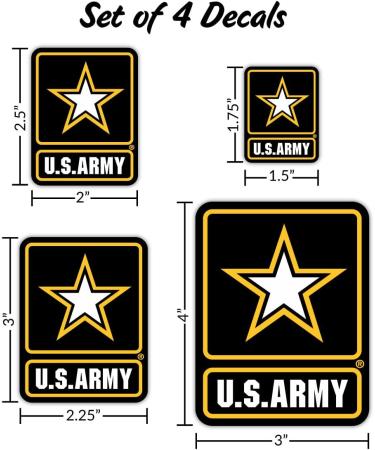 Officially Licensed U.S. Army Decals - Military Collection 4-Piece Sticker Set for Cars, Trucks, Phones, Tablets, and Laptops - Large Army Decals 1.75 to 4 Inches - Buy Online on GoSupps.com