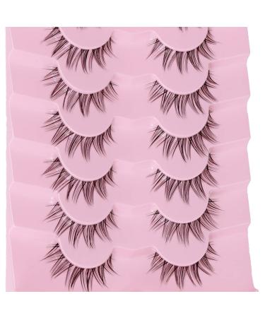 DSLONG Cat Eye Lashes - 12mm Fluffy Wispy Short Fake Eyelashes - 7 Pairs Fox Eye Natural Lashes - Buy Online on GoSupps.com